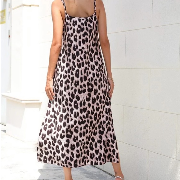 Boho leopard print side slit cami dress - Picture 8 of 16